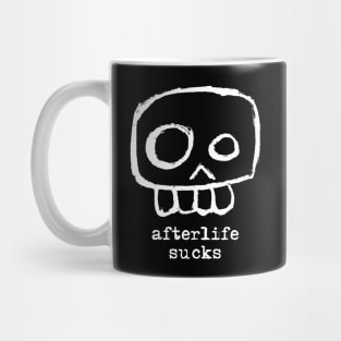 Agent Skully – Skull – Afterlife sucks. (white) Mug